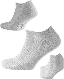 SONNORS 6-Pairs Ankle Socks for Mens Womens - Trainer Socks Breathable Organic Cotton Low Cut Short Anti Blister Running Sock - Black White Gray 4-Sizes