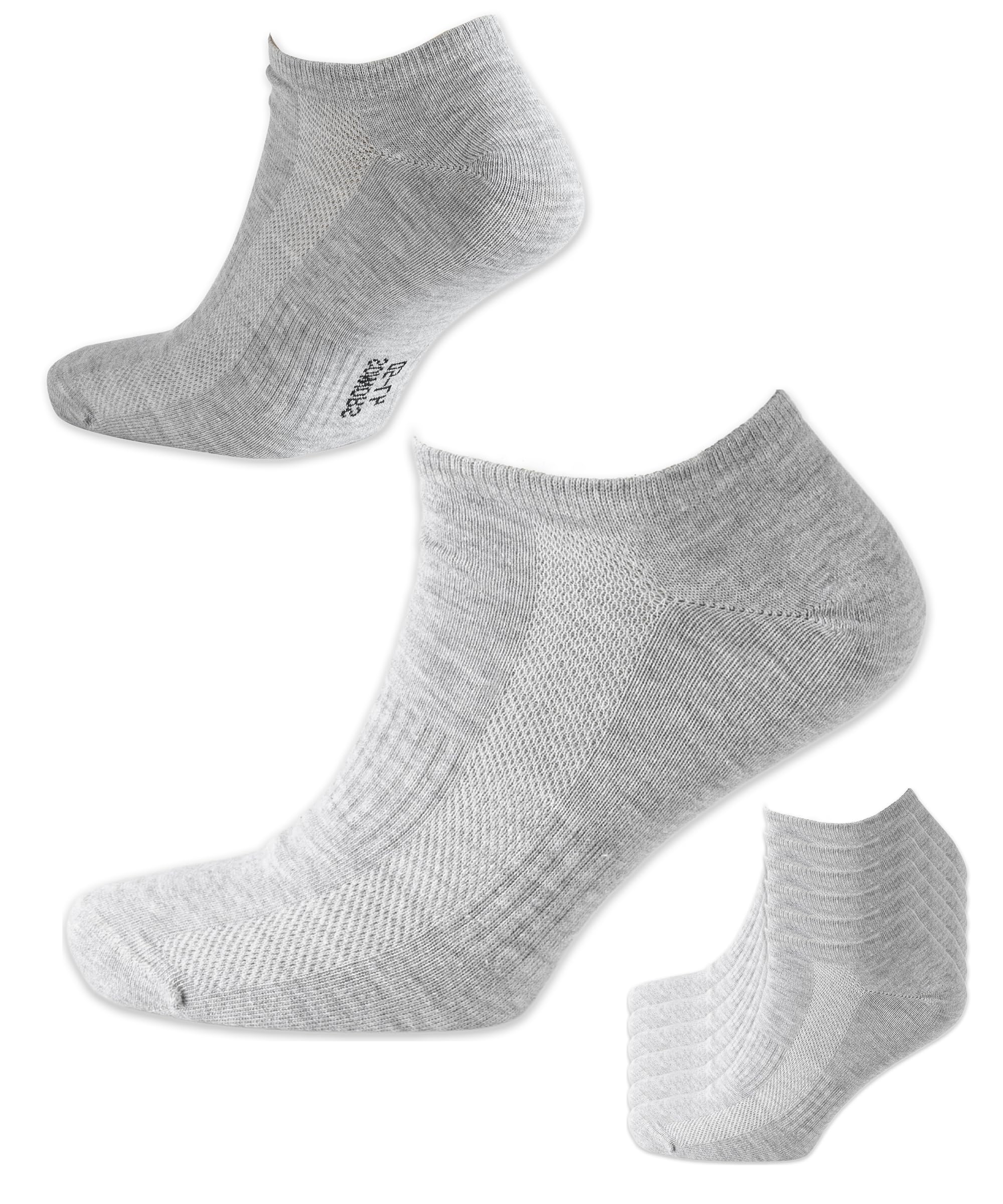 SONNORS 6-Pairs Ankle Socks for Mens Womens - Trainer Socks Breathable Organic C