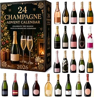 Champagne Advent Calendar, 24-Day Holiday Countdown Calendar+1pcs