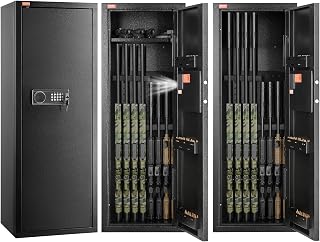 VEVOR 6-8 Rifles Gun Safe, Rifle Safe with Lock & Digital Keypad, Quick Access Tall Gun Storage Cabinet with Removable Shelf, Rifle Cabinet for Home Rifle and Shotguns(Assembly Required)