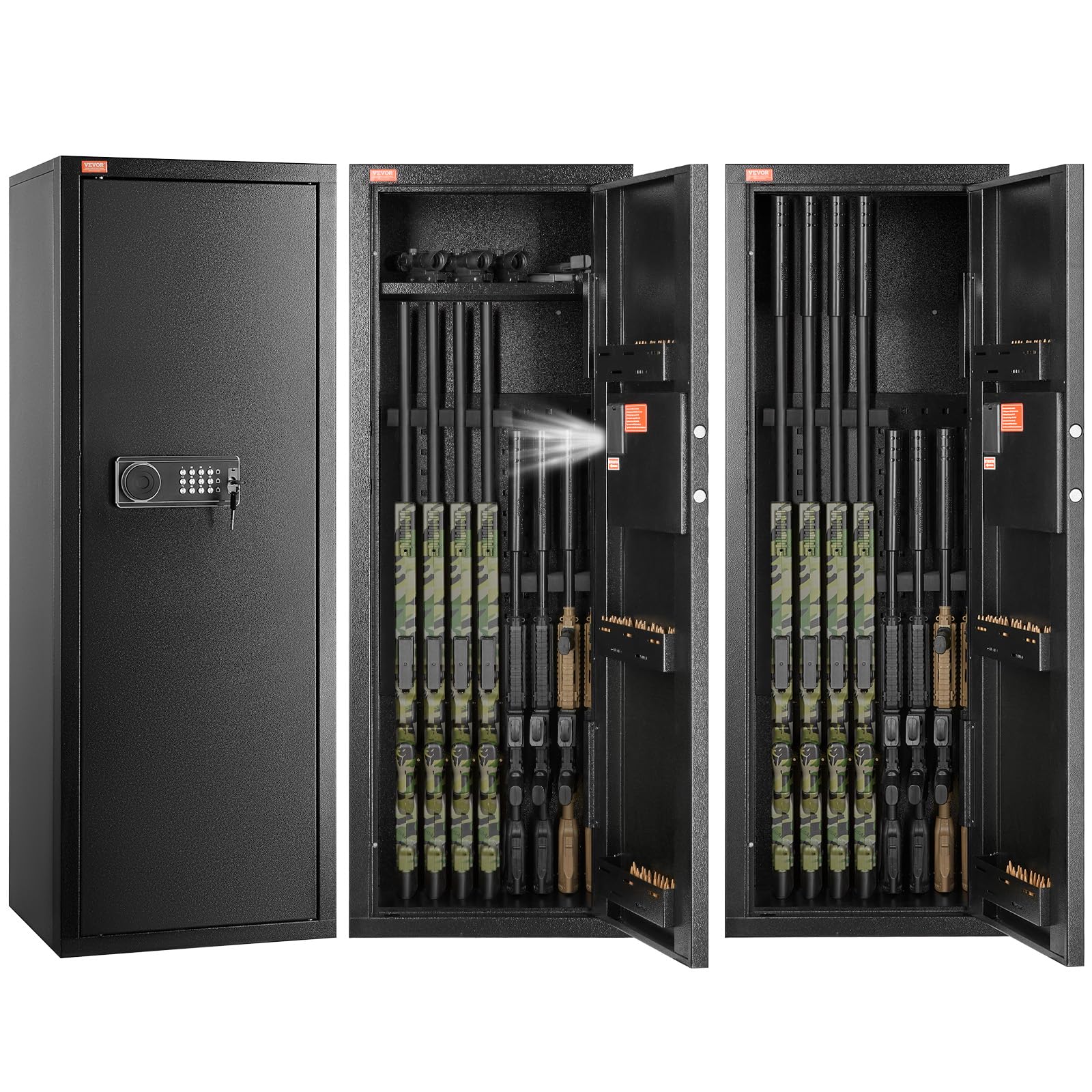 VEVOR 6-8 Rifles Gun Safe, Rifle Safe with Lock & Digital Keypad, Quick Access T