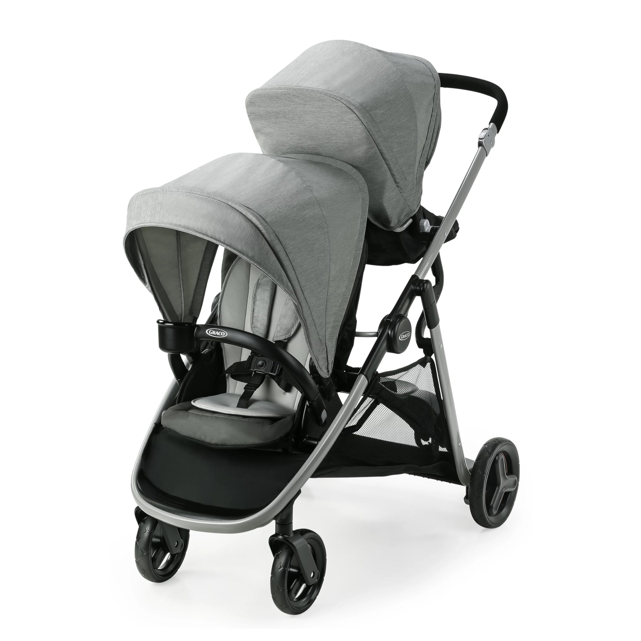 Graco Ready2Grow LX 2.0 Double Stroller, Clark | 2 Stroller Seats, Bench Seat & 