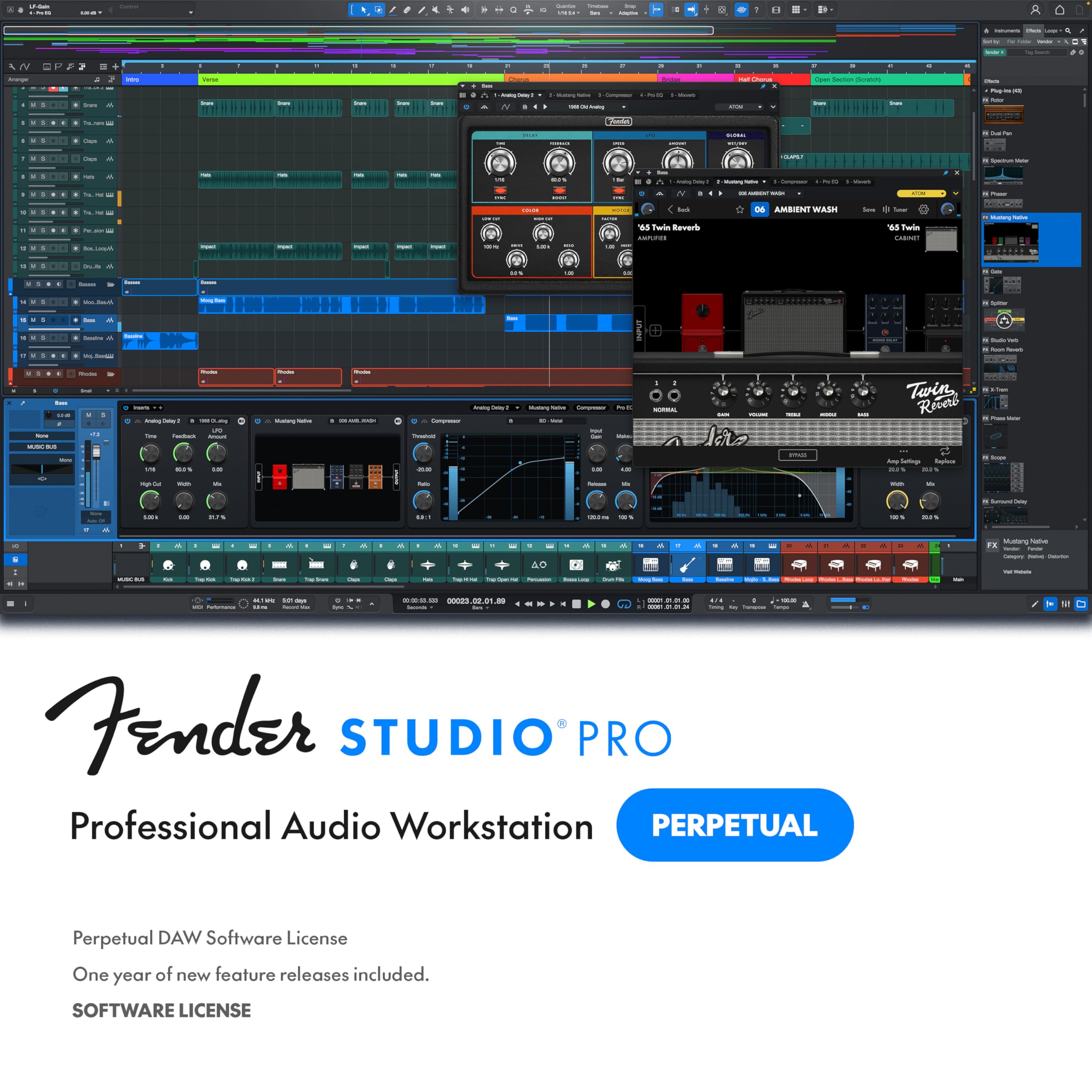 Fender Studio Pro Perpetual License | Full Music Production Software, Digital Au
