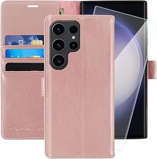 MONASAY Wallet Case for Samsung S23 Ultra with 3 Card Holders - Rosegold