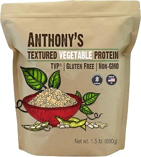 Anthony's Textured Vegetable Protein, TVP, 1.5 lb, Gluten Free, Vegan, Made in USA, Unflavored