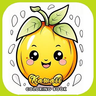 Kawaii Fruits Coloring Pages, Kawaii Food Coloring Book, Cute Food Colouring Pages, Adult Coloring Book Drawing Book for Toddlers Game Free Learning Book For Kids