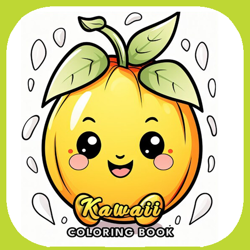 Kawaii Fruits Coloring Pages, Kawaii Food Coloring Book, Cute Food Colouring Pag