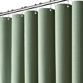 Dynamene Honeycomb Shower Curtain 256gsm Heavy Duty Fabric 72x72 Sage Green
