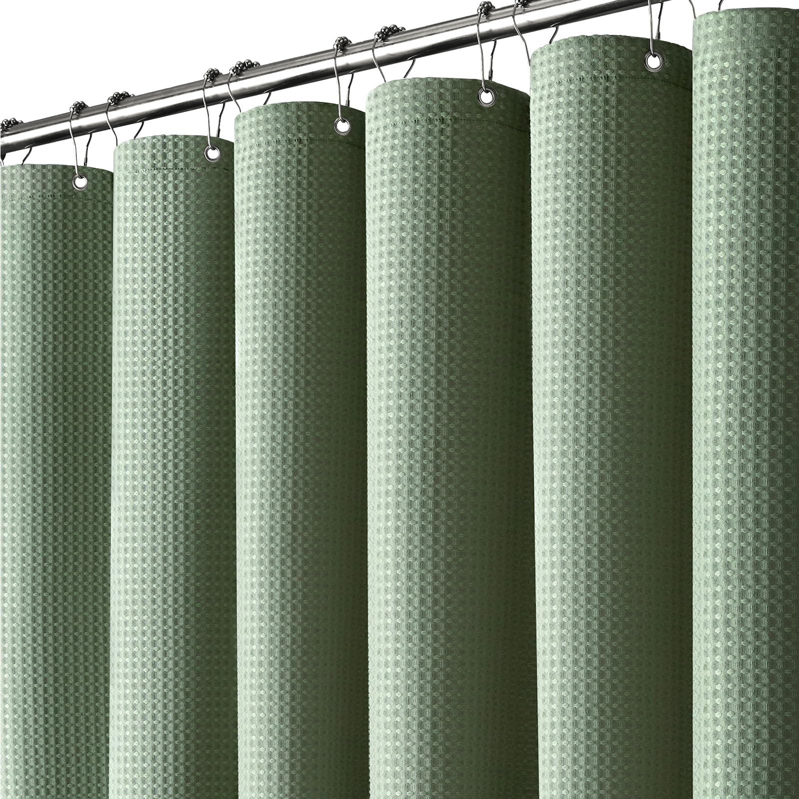 Dynamene Honeycomb Shower Curtain 256gsm Heavy Duty Fabric 72x72 Sage Green