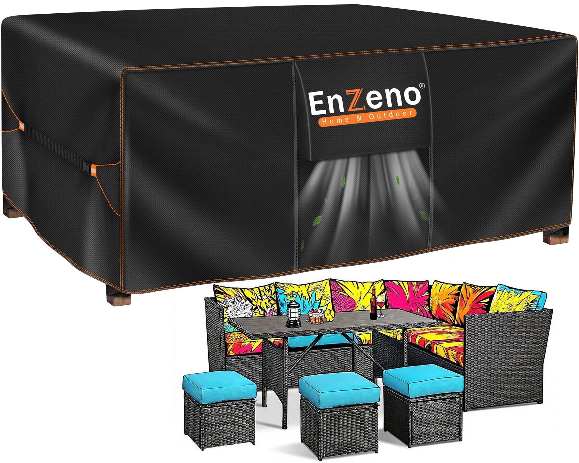 Enzeno Garden Furniture Cover Waterproof,Outdoor Sofa Table Chair Set Cover | 42