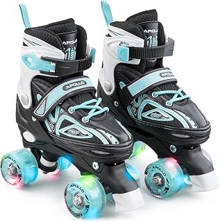 Apollo Super Quad X Pro Roller Skates Children & Women, Adjustable with LED