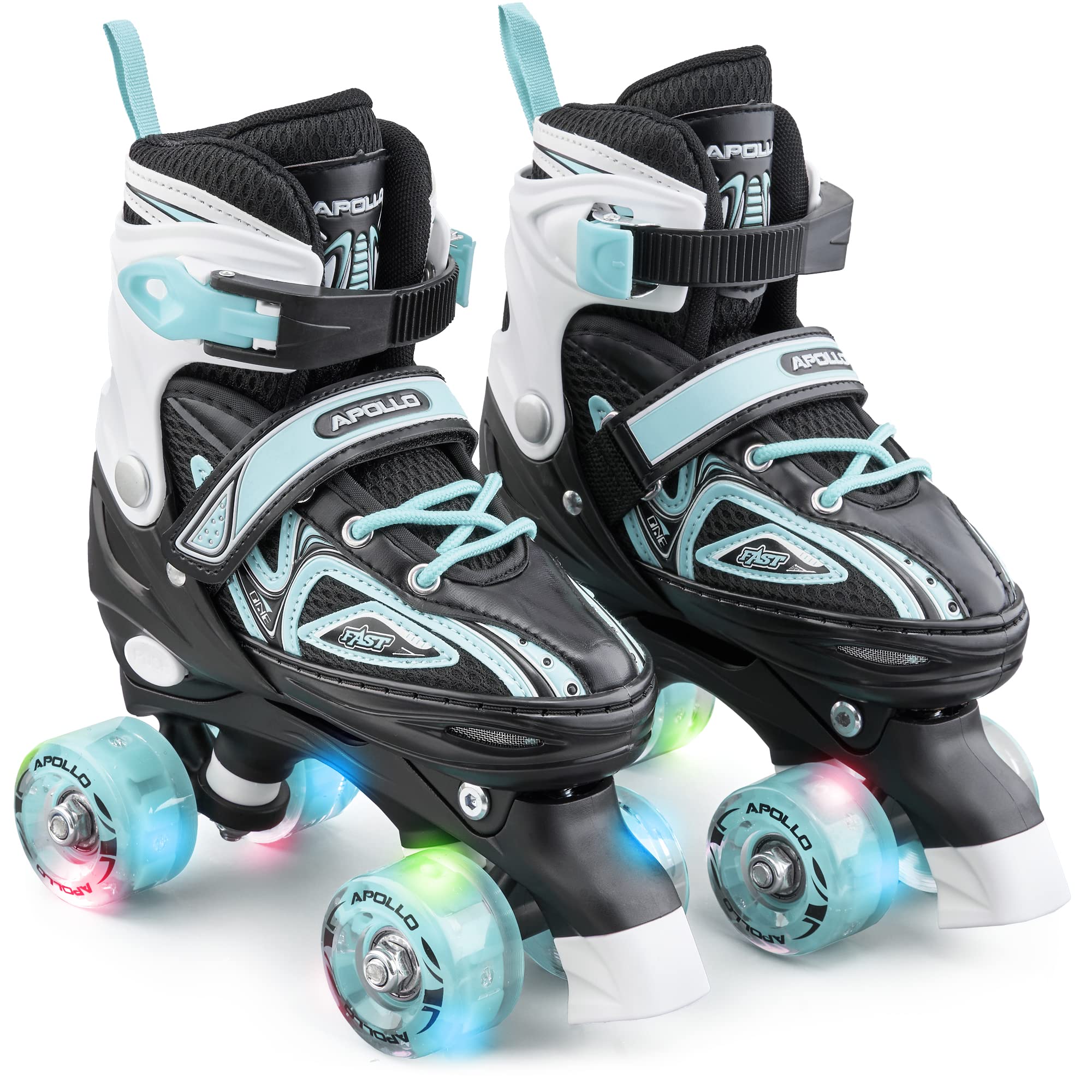 Apollo Super Quad X Pro Roller Skates Children & Women, Adjustable with LED