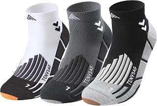 Compression Running Socks for Men & Women:Sports Socks with Cushioning, 3 Pack for Work, Hiking and Basketball