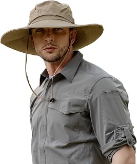 ZLYC Men Wide Brim Safari Boonie Hat Waterproof Bucket Sun Fishmen Hat