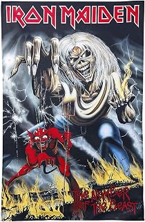 Iron Maiden Number Of The Beast Textile Flag Black