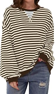 DUOEASE Y2K Women's Oversized Sweatshirt Elegant Striped Long Sleeve Top