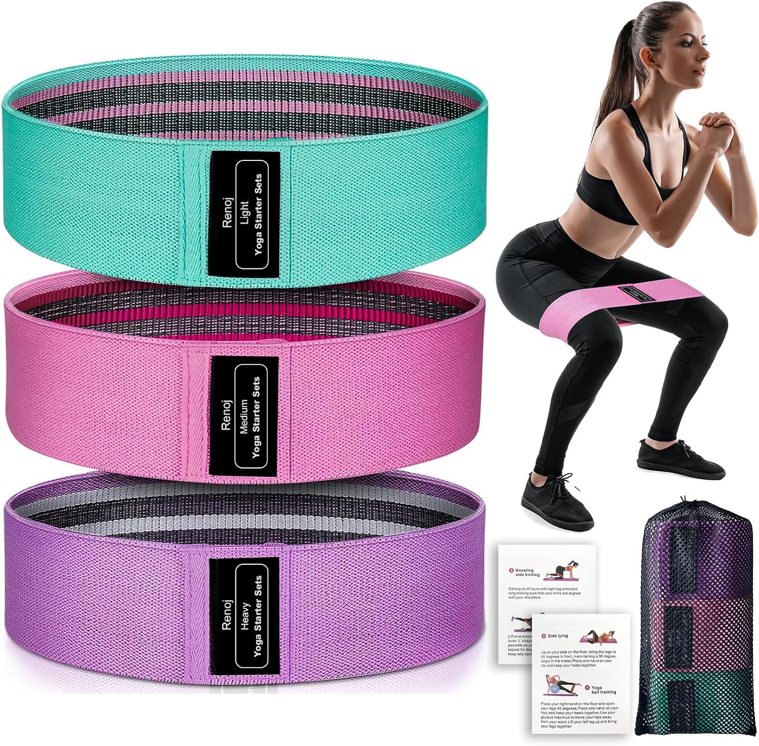 Resistance Bands, Exercise Workout Bands for Women and Men, 5 Set of Stretch Ban
