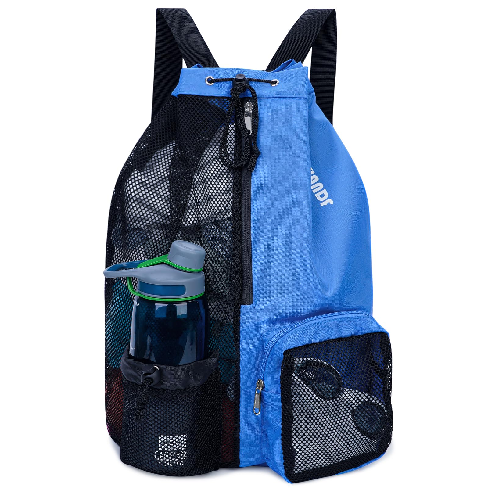 WANDF Swim Bag Mesh Drawstring Backpack with Wet Pocket for Swimming, Gym, and W