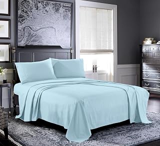 Bed Sheets - Queen Sheet Set [6-Piece, Light Blue] - Hotel Luxury 1800 Brushed Microfiber - Soft and Breathable - Deep Pocket Fitted Sheet, Flat Sheet, Pillow Cases