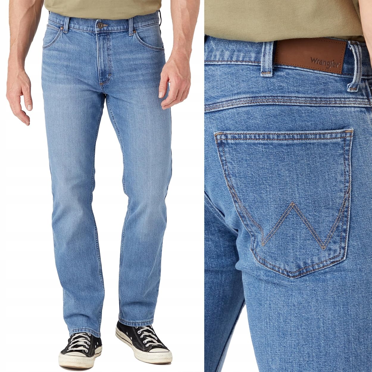 Wrangler - Mens Jeans - Regular Fit - Red Kabel - Darkstone