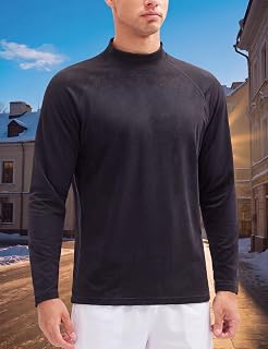 Men’s Fleece Lined Thermal Shirt Warm Base Layer Long Sleeve Undershirt Athletic Winter Top