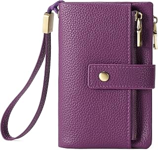 SENDEFN Medium Women's RFID Blocking Leather Wallet, Coin Purse with Card Slots, Coin Compartment and Detachable Shoulder Strap
