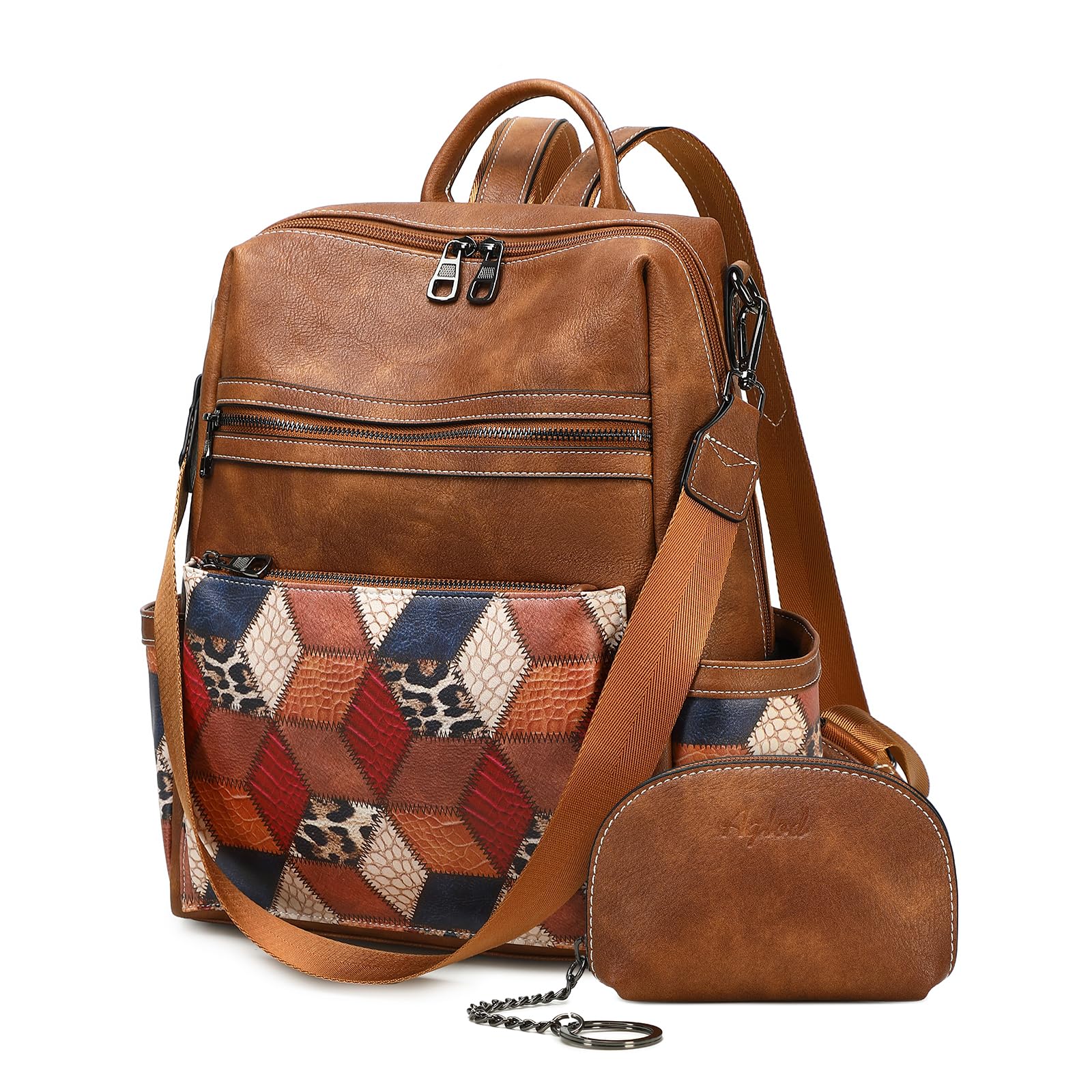 AGLOD Leather Backpack Purse for Women Designer Ladies Shoulder Bag Fashion Faux