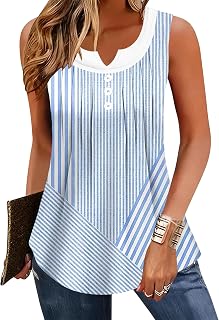 Tank Tops for Women Sleeveless Summer Tops Spring 2026 Striped Blouse Shirt