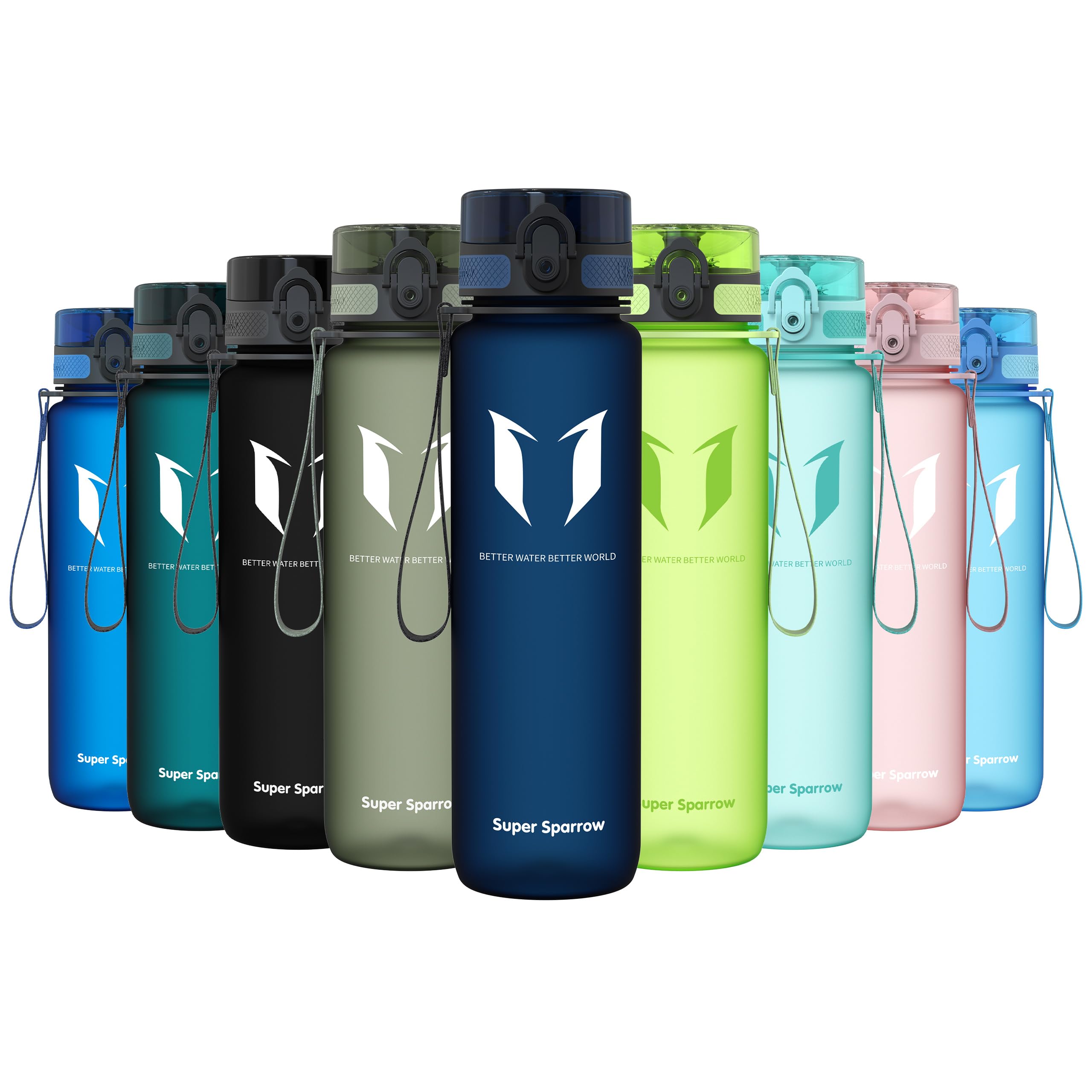 Sparrow Sports Water Bottle 500ml/750ml/1L - BPA Free - Tritan Bottle | Plastic 