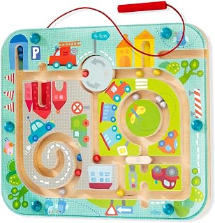 HABA Town Maze Magnetic Busy Board & Travel Toy for Toddlers Ages 2 & Up | Magnetic maze travel activity for toddlers that builds fine motor skills, focus and screen-free learning on the go.