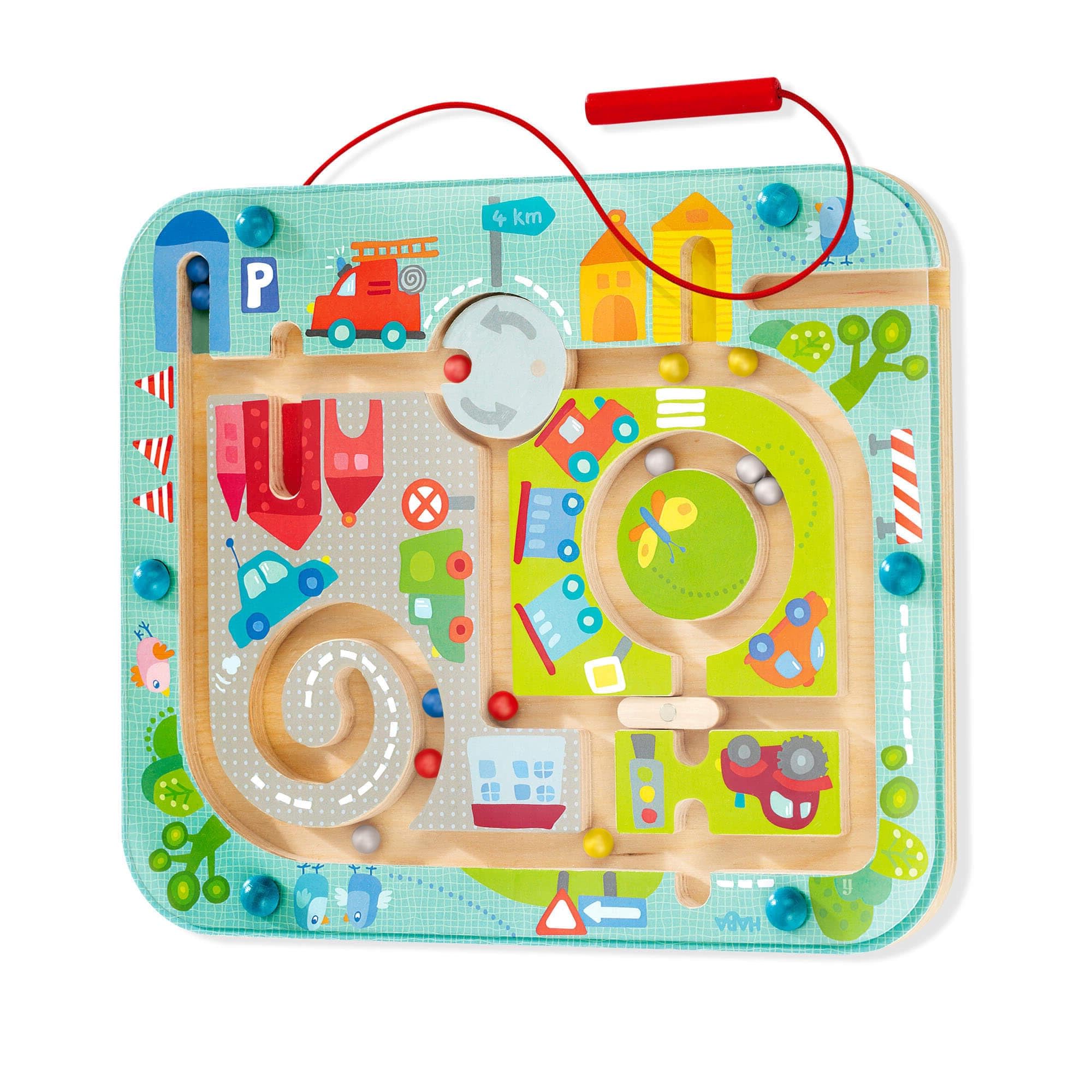 HABA Town Maze Magnetic Busy Board & Travel Toy for Toddlers Ages 2 & Up | Magne