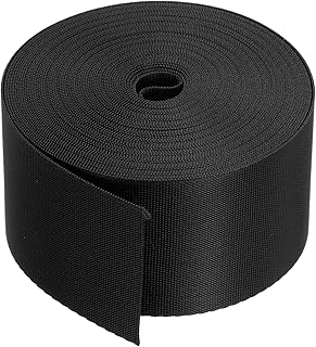 MECCANIXITY Flat Nylon Webbing Strap 2 Inch 10 Yards Polypropylene Webbing Black for Backpack, Luggage-Rack, Outdoor Climbing, DIY Craft