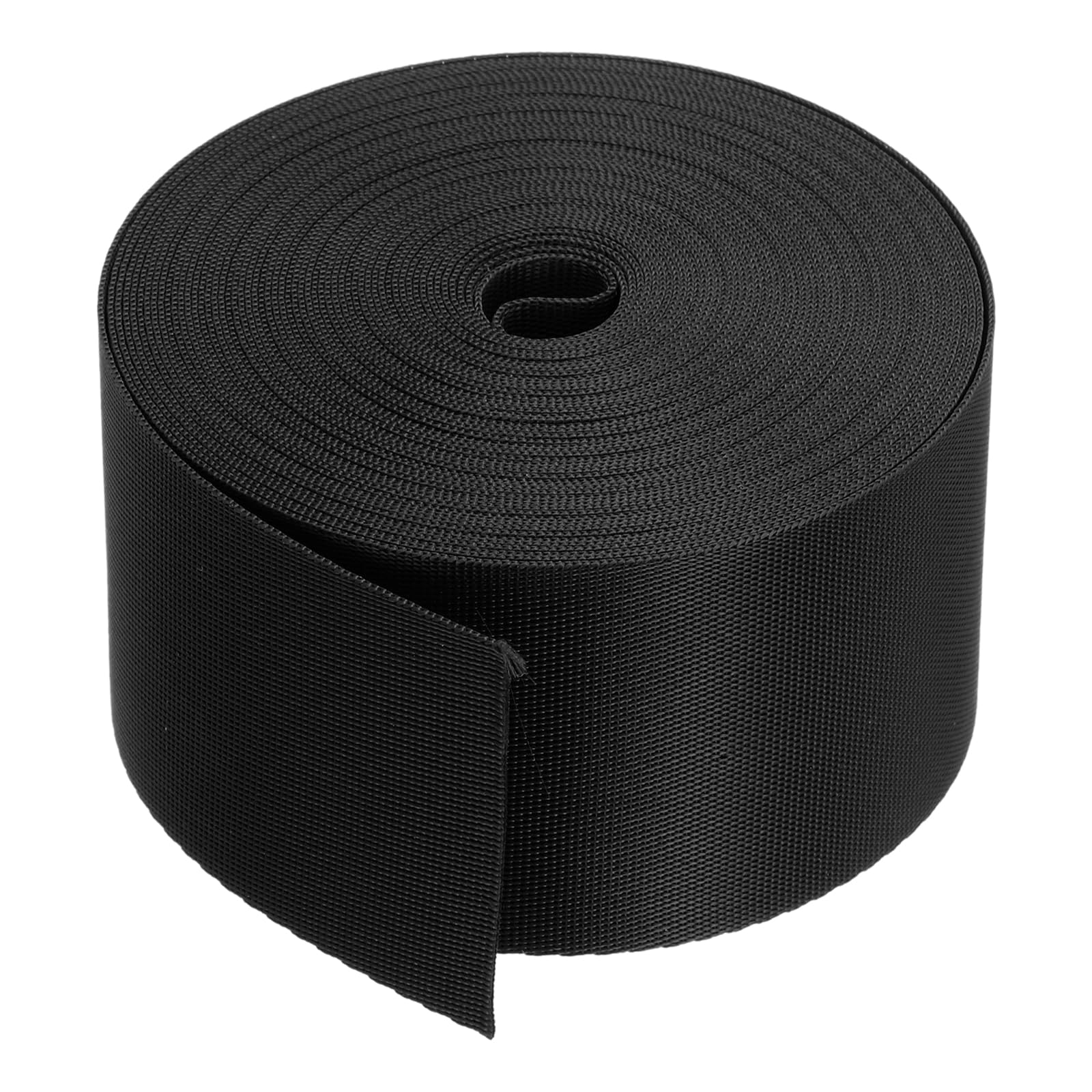 MECCANIXITY Flat Nylon Webbing Strap 2 Inch 10 Yards Polypropylene Webbing Black