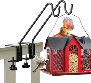 Kingsyard 2 Pack Heavy Duty Deck Hook - 10 inch Metal Deck Railing Hooks for Hanging Bird Feeders, Planters, Suet Baskets, Lanterns, Wind Chimes