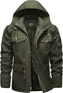 TACVASEN Men's Winter Jacket, Warm Fleece Jacket, Military Jacket, Casual Lined Cargo Jacket, Thermal Outdoor Jacket, Work Jacket