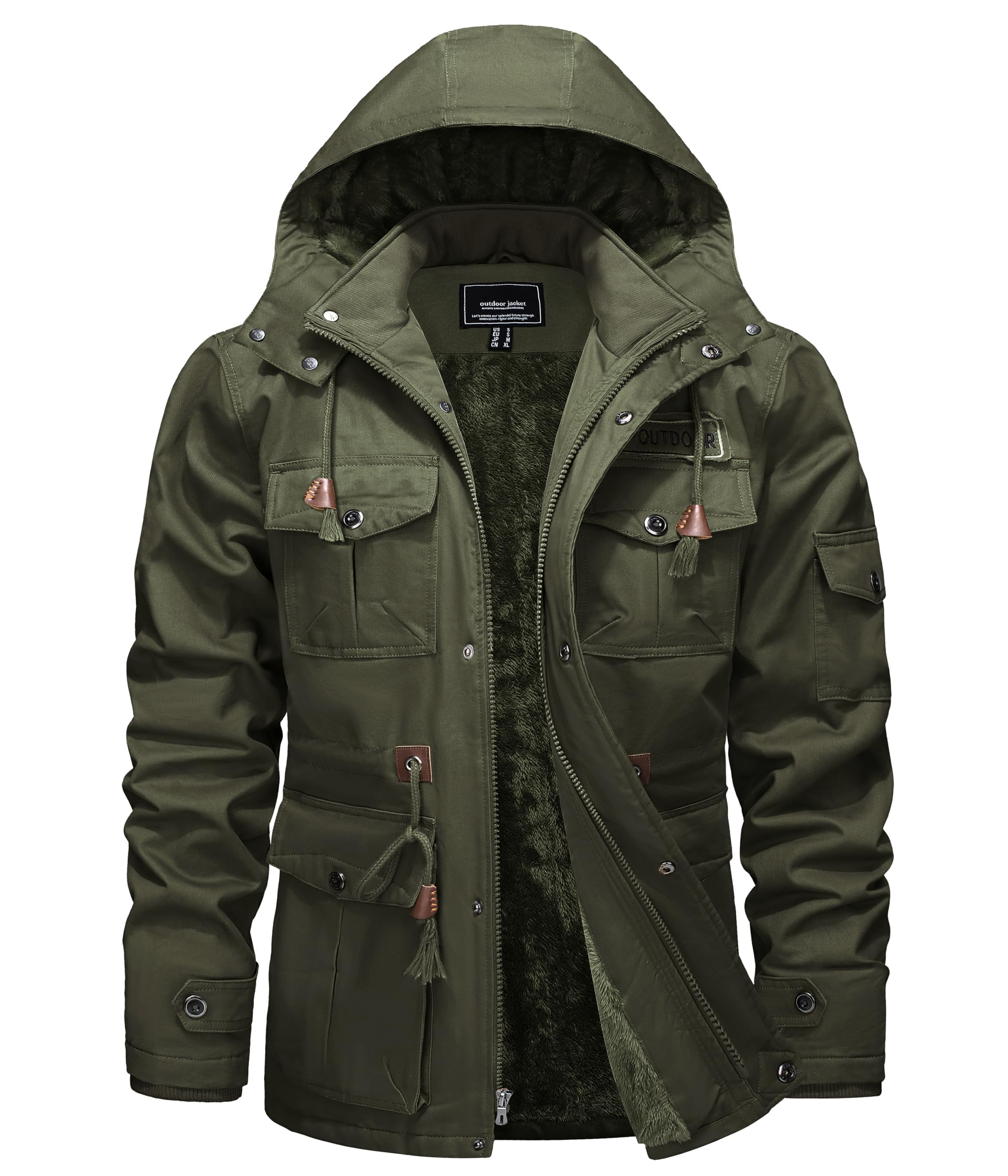 TACVASEN Men's Winter Jacket, Warm Fleece Jacket, Military Jacket, Casual Lined 