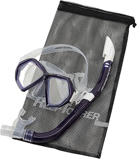 【Amazon.co.jp Exclusive】 Reef Tourer Mesh Bag Included Snorkeling Set 【For Adults and Children (Ages 10 and Up/Children (Ages 4-9)】 Panoramic Wide-View Snorkeling Mask + Wave Guard Snorkel RC0105