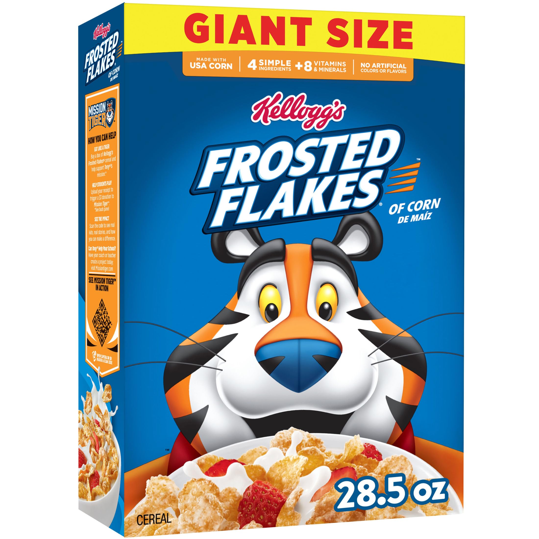 Kellogg's Frosted Flakes Original Giant Size Breakfast Cereal 28.5 oz | Fat Free