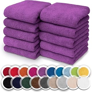 NatureMark Pack of 10 Washcloths - Soft, Absorbent and Durable, Ideal for Bath and Daily Care - Lilac, 30 x 30 cm
