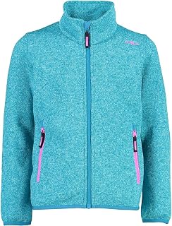 CMP Knit Tech Mélange Fleece Jacket Knit Tech Mélange Fleece Jacket, Woman, Asphalt-Purple Fluo, 50 Girls and Girls
