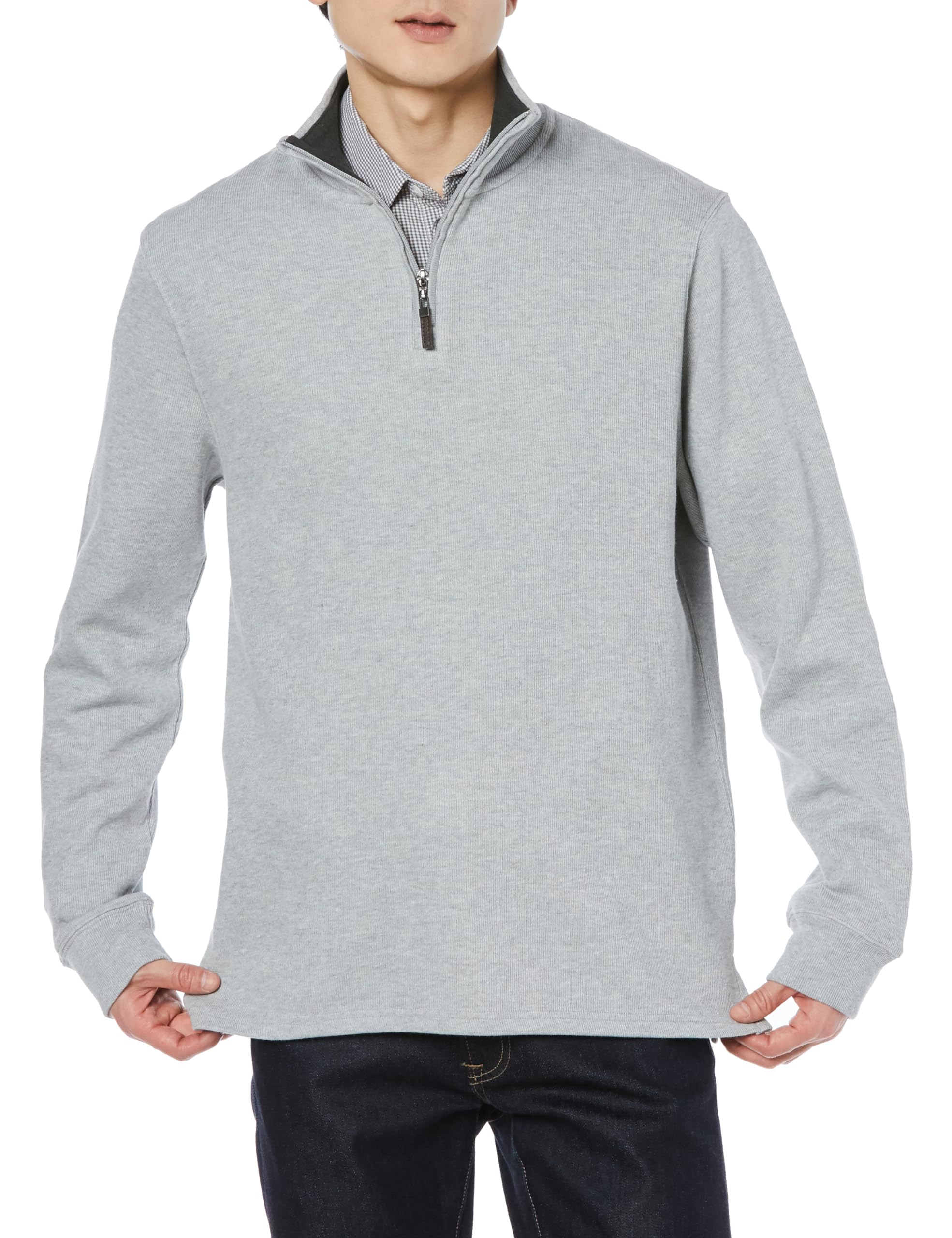 Amazon Essentials Men's French Rib Sweater, Quarter Zip