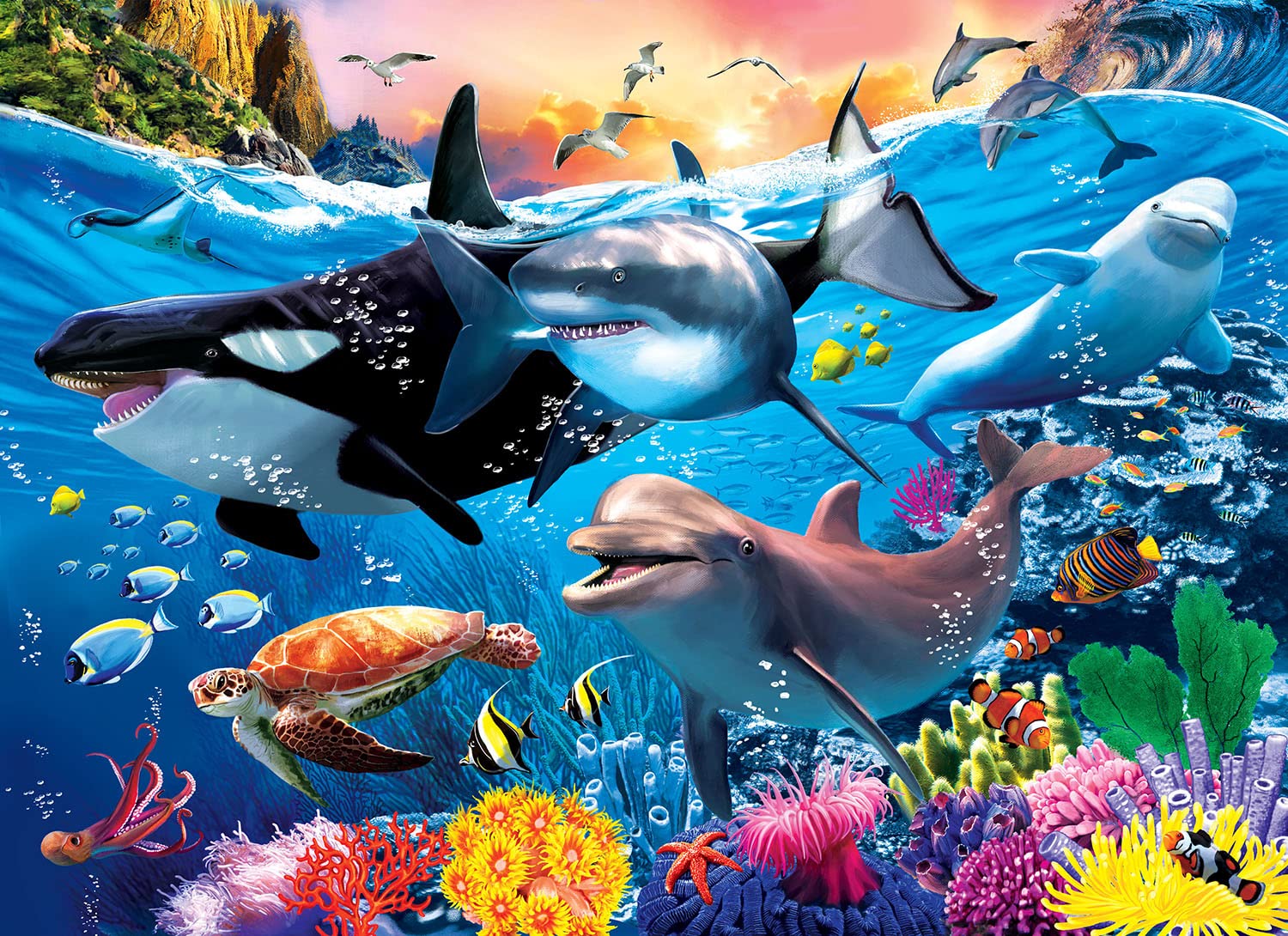 100 Piece Puzzles for Kids Ages 4-6 6-8 Year Old - Underwater World | Kids Puzzl