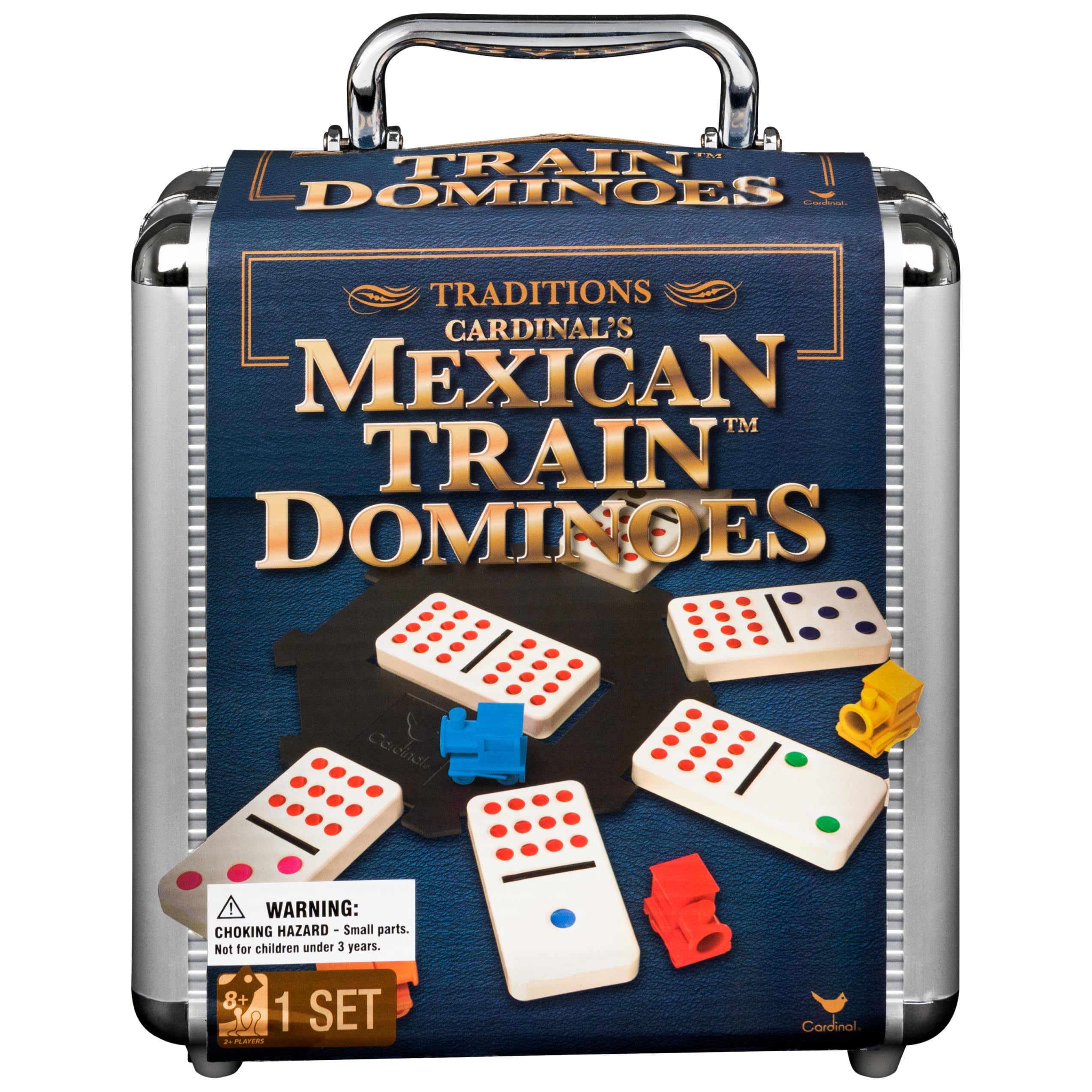 Spin Master Games Mexican Train Dominoes Set in Metal Case Classic Game | Includ