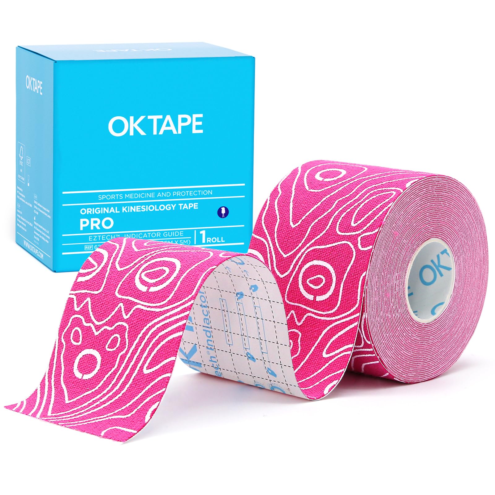OK TAPE PRO Kinesiology Tape, 2inch x Long Roll 16ft Free Cut Tape, Elastic Athl