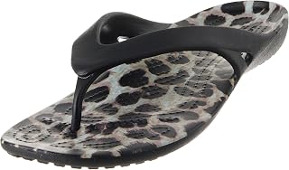 Crocs Kadee II Graphic Flip Flops, Black/Multicoloured Animalier, Women, EU 38-39