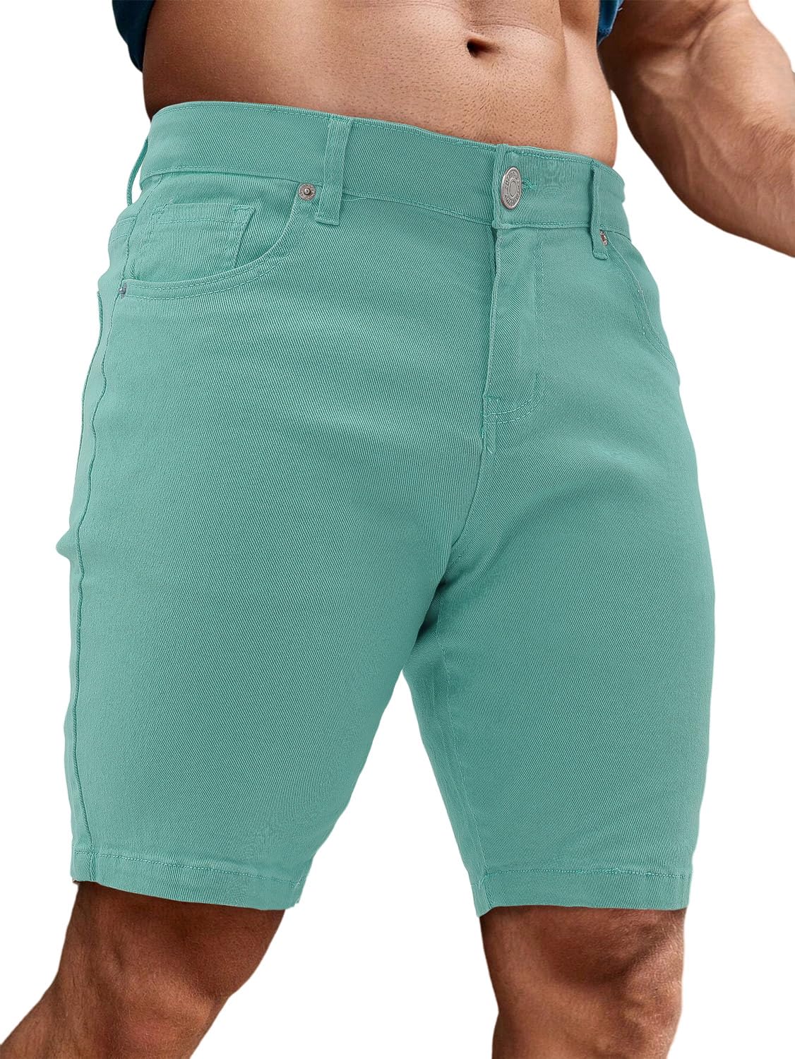 Men's Casual Slim Fit Denim Jean Shorts Skinny Stretch Summer Hot Short