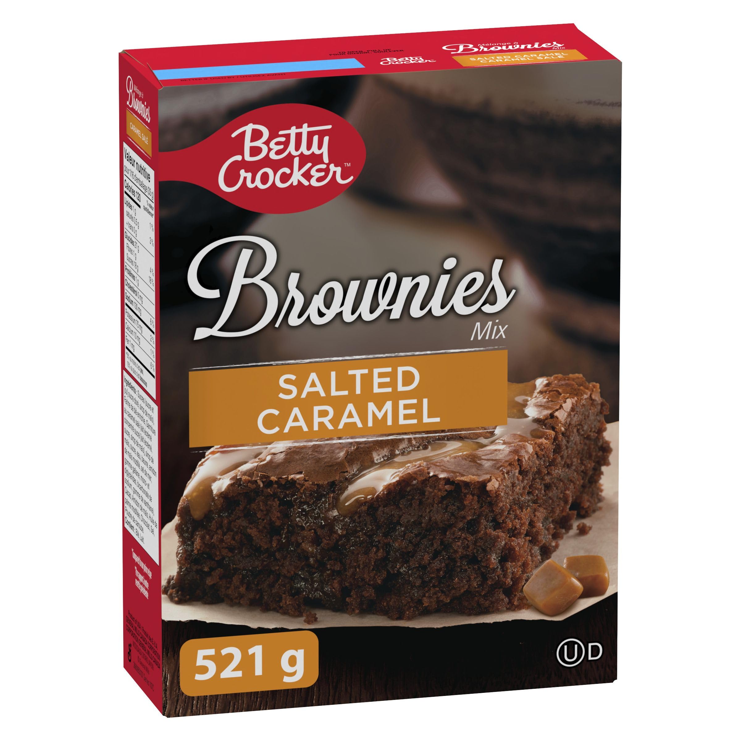 BETTY CROCKER Salted Caramel Chocolate Fudge Brownies Mix, 521 Grams Package of 
