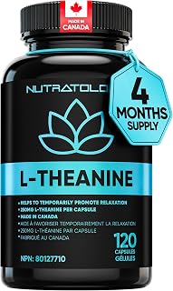 Nutratology® L-Theanine 250MG Capsules | Stress Management | 120 Capsules | For Stress Management | Promotes Relaxation & Calmness Without Drowsiness | L-Theanine For Stress Relief | Made In Canada