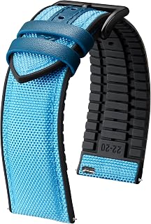 BINLUN Nylon Silicone Watch Bands 18mm 19mm 20mm 21mm 22mm Quick Release Canvas Rubber Hybrid Watch Strap Replacement Watchband for Men Women 9 Colors Silver/Black Buckle