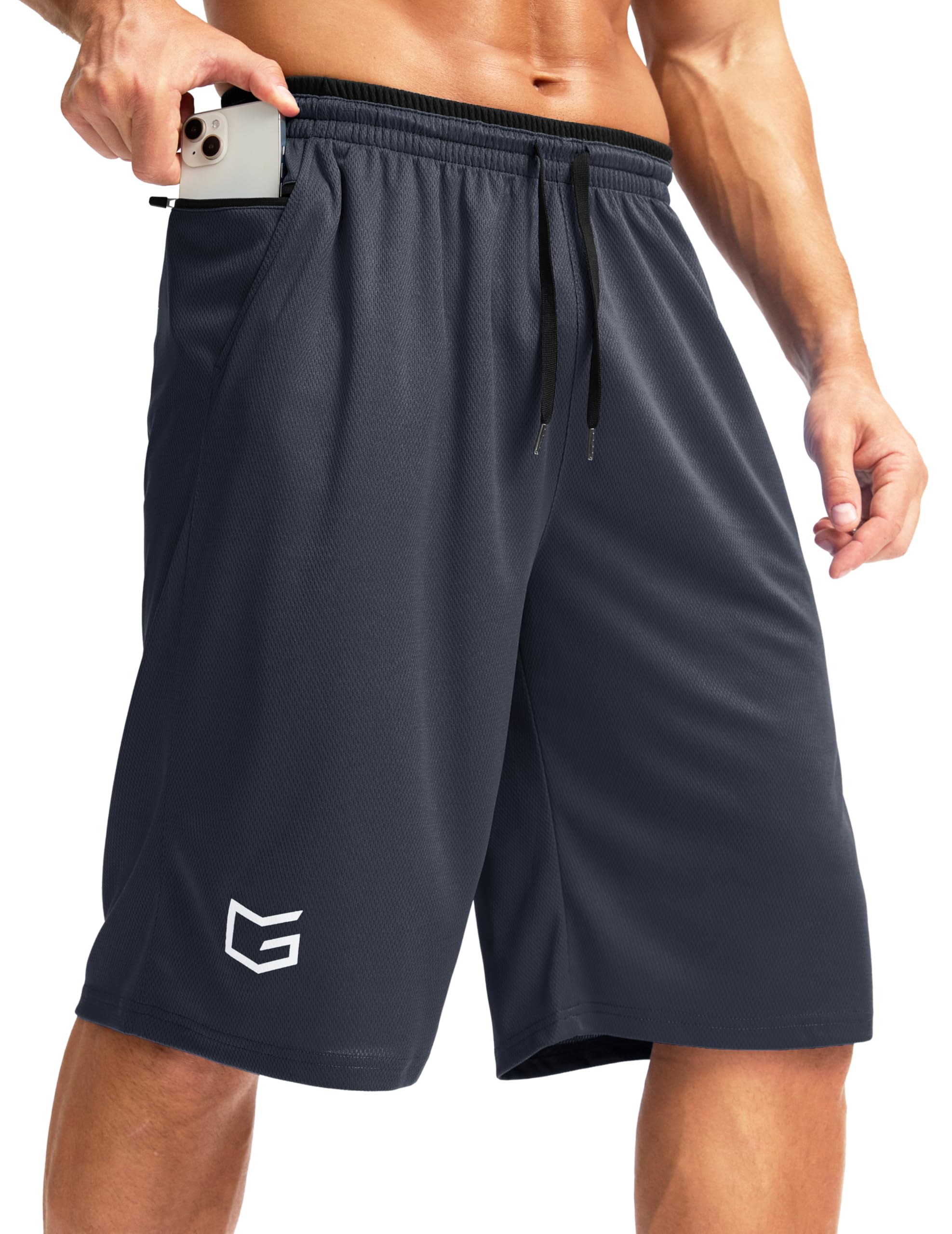 G Gradual Men's Long Basketball Gym Shorts 9"/11" with Pockets